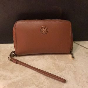 Tory Burch brown leather Wristlet /  wallet